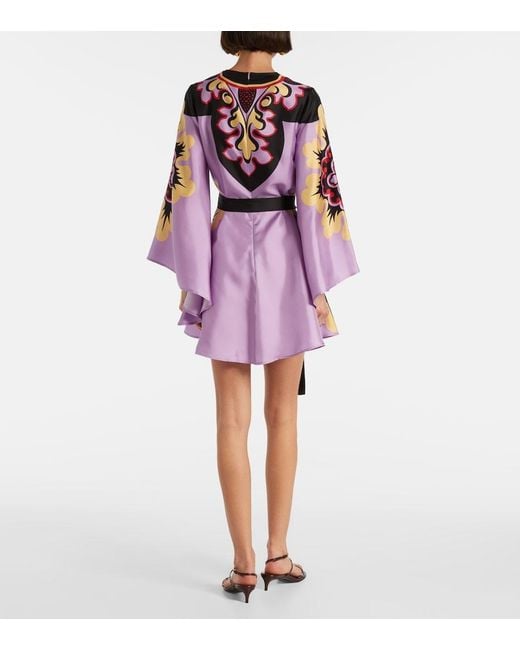 LaDoubleJ Purple Silk Magnifico Mini Dress