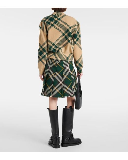 Burberry Multicolor Check Wool Blend Cardigan