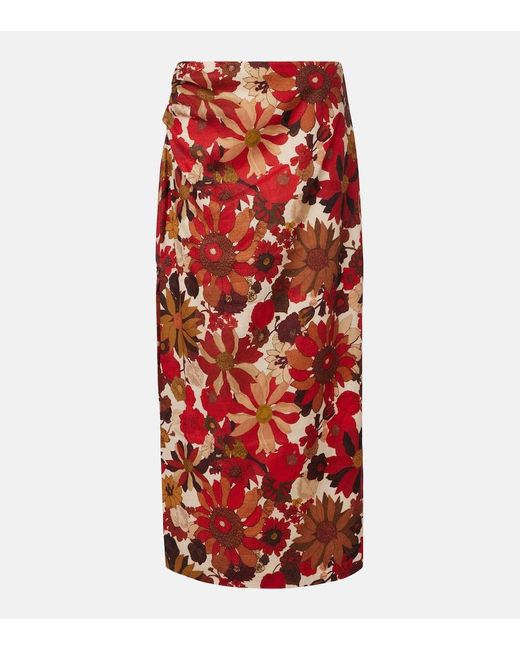 Sir Belleto Gathered Linen Maxi Skirt