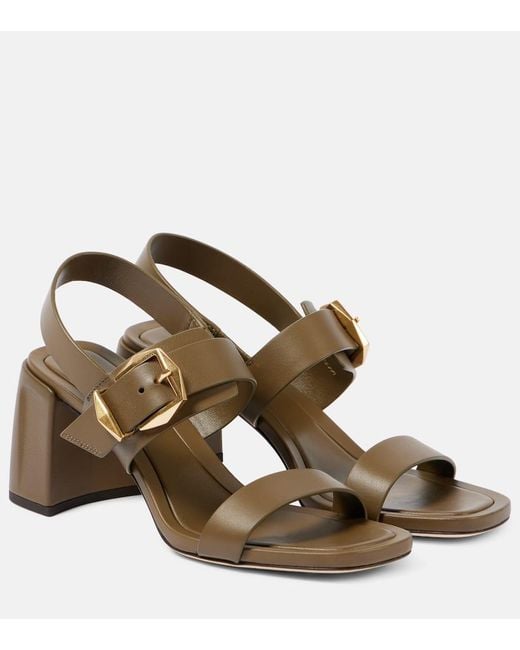Jimmy Choo Brown Hawke 70 Leather Sandals