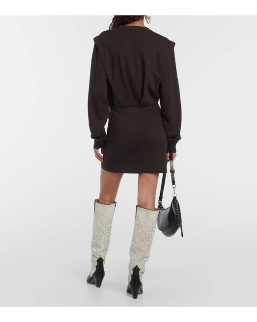 Isabel Marant Black Michaela Ruched Cotton-blend Minidress