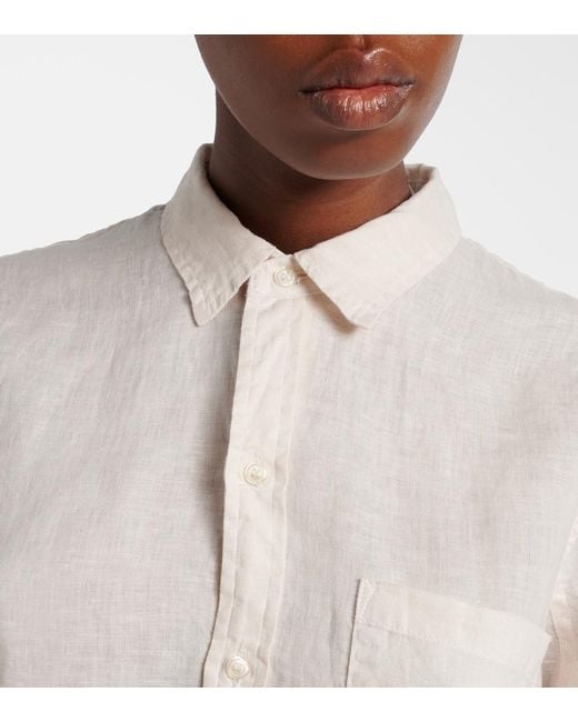 Citizens of Humanity White Kayla Shrunken Linen Shirt