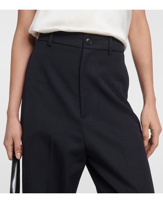 Nili Lotan Blue Johan Virgin Wool Wide-Leg Pants