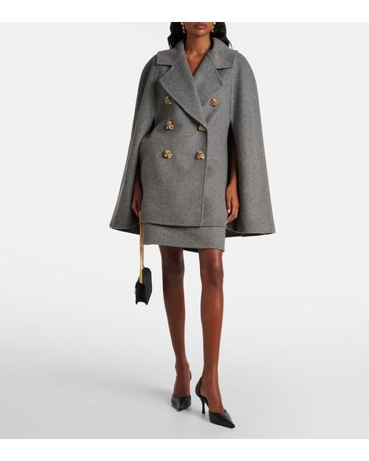 Carolina Herrera Gray Melange Virgin Wool Miniskirt