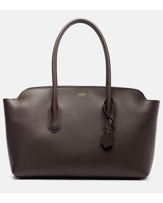 Tom Ford Black Schultertasche Alexander Large Aus Leder