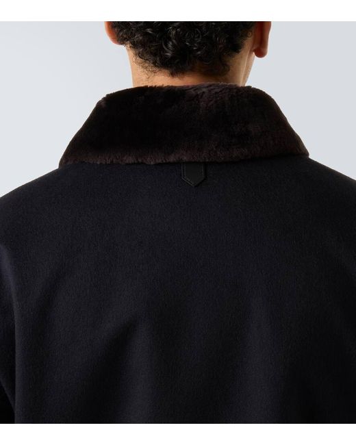 Chaqueta De Cachemir Con Borrego Canali de hombre de color Black