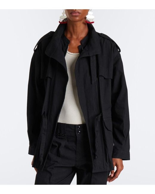 Isabel Marant Black Adelys Cotton-Blend Gabardine Jacket