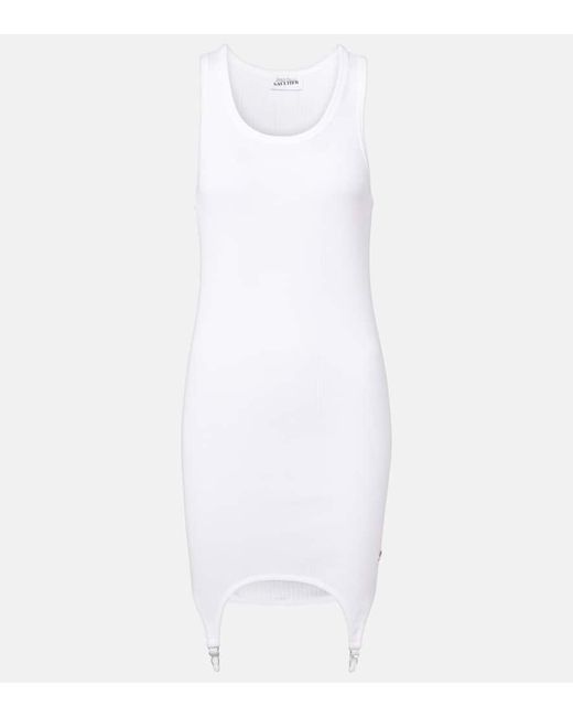 Jean Paul Gaultier White Minikleid Aus Baumwoll-Jersey