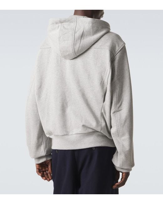 Dries Van Noten Gray Cotton Zip-Up Hoodie for men