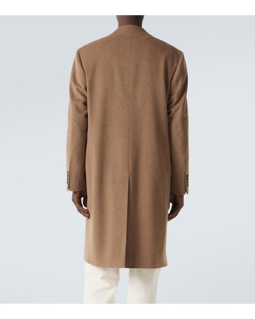 Canali Brown Single-Breasted Wool Coat for men