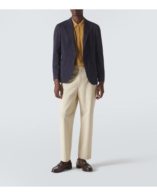 Slowear Blue Cotton-Blend Blazer for men