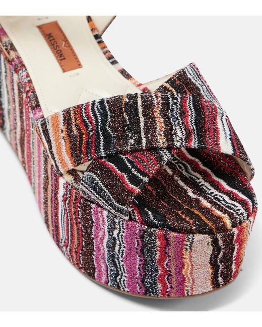 Missoni Pink Julia Raschel Platform Sandals
