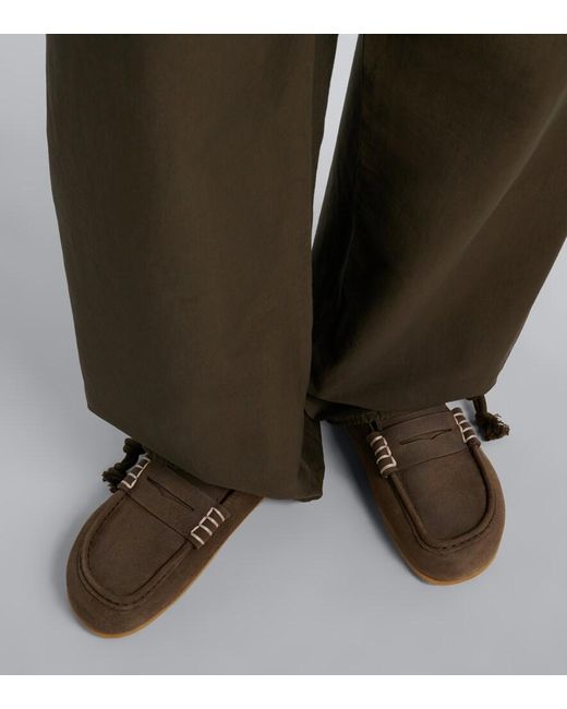 J.W. Anderson Brown Stitch Suede Mules