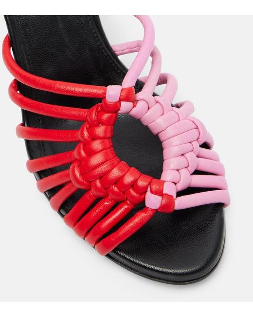 J.W. Anderson Red Plot Woven Leather Sandals