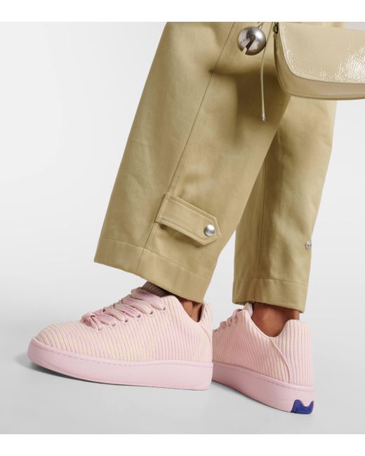 Burberry Pink New Trainer Checked Canvas Sneakers