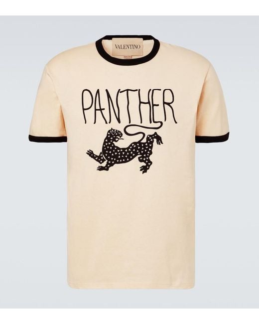Valentino Natural Printed Cotton Jersey T-Shirt for men
