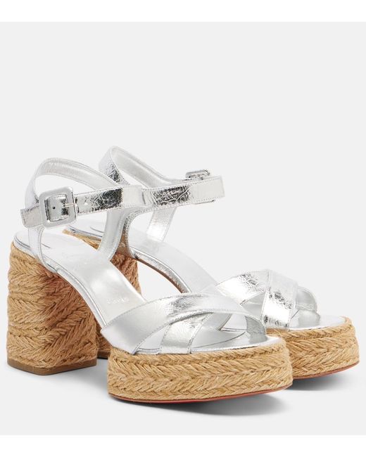 Christian Louboutin White Calakala Leather Heeled Sandals 85