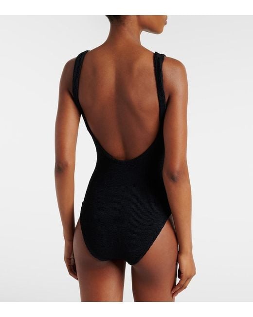 Hunza G Black Coverage Square Neck Swimsuit