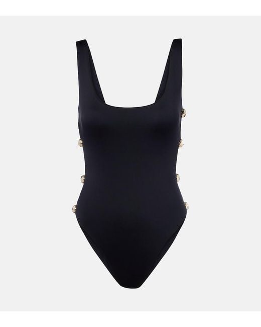 Jonathan Simkhai Blue Embellished Swimsuit