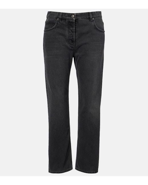 The Row Blue Mid-Rise Straight Jeans Riaco