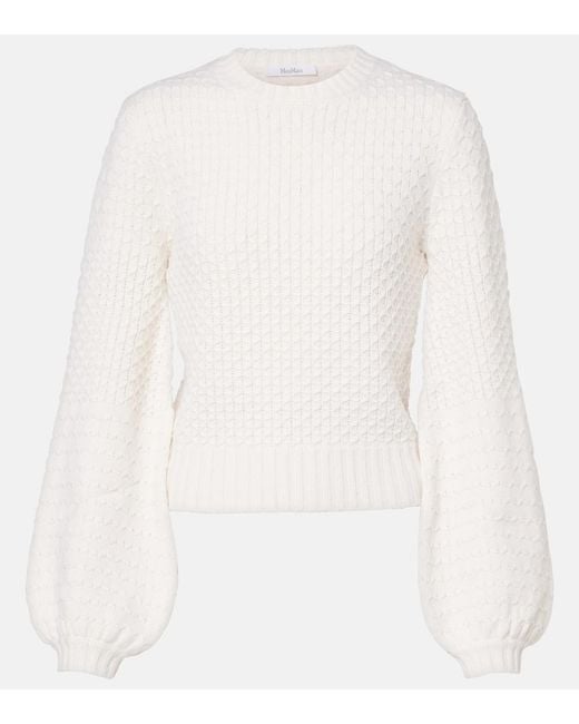 Max Mara White Elvira Wool And Cashmere Sweater