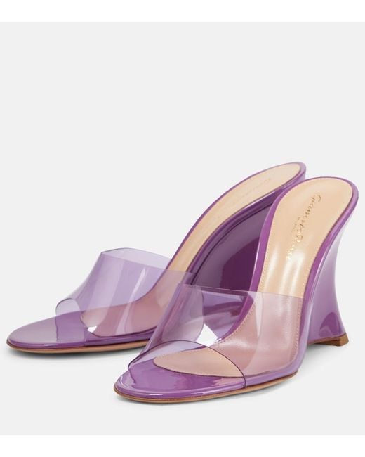 Gianvito Rossi Purple Futura 95 Pvc Wedge Mules