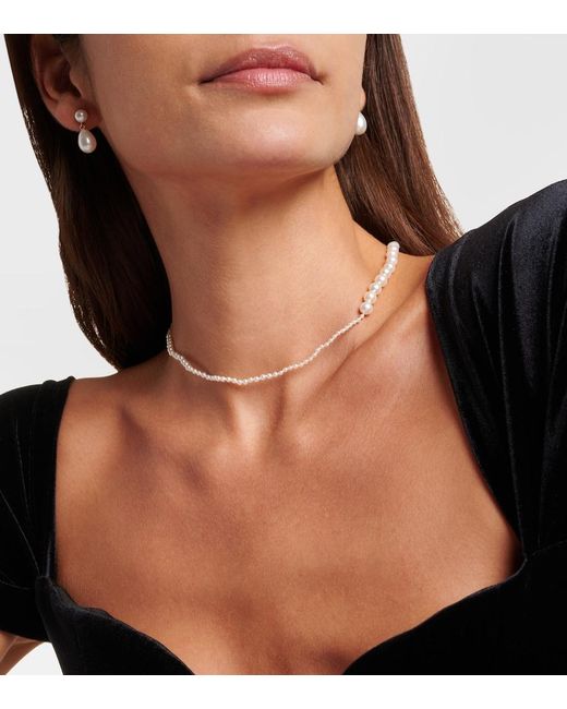 Sophie Bille Brahe White Petite Peggy 14Kt And Pearl Necklace