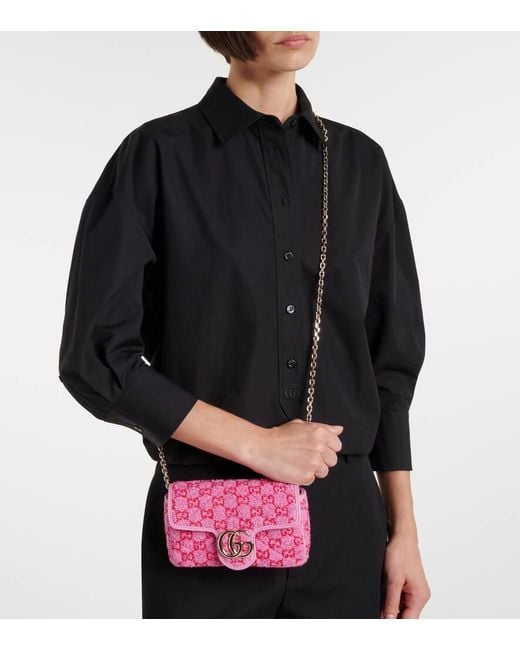 Gucci Pink Gg Marmont Mini Shoulder Bag