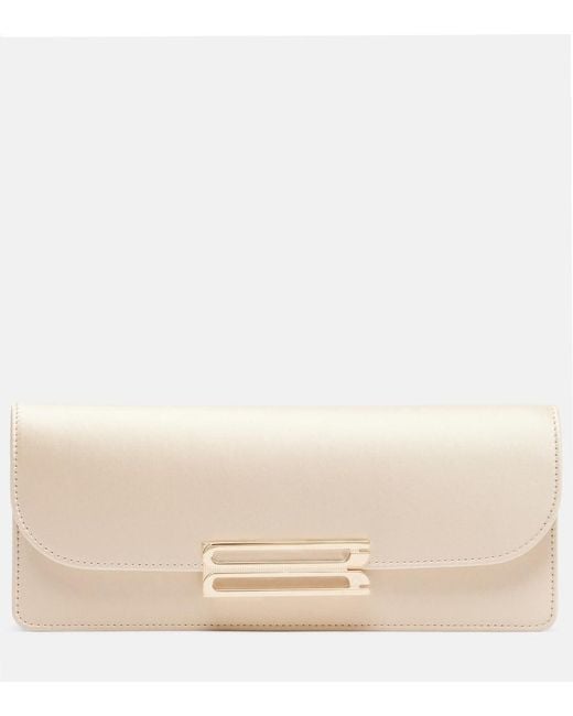 Victoria Beckham Natural Dorian East-West Satin Clutch