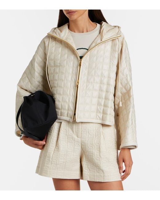 Moncler Natural Quilted Hooded Jacket
