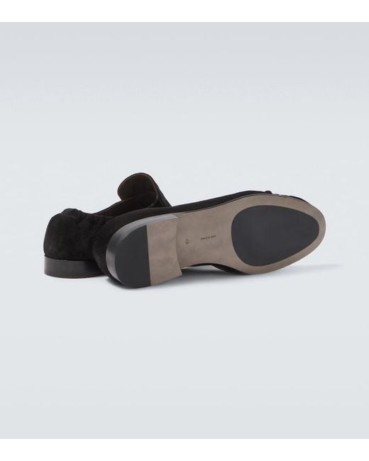 The Row Brown Soft Two Suede Loafers for men