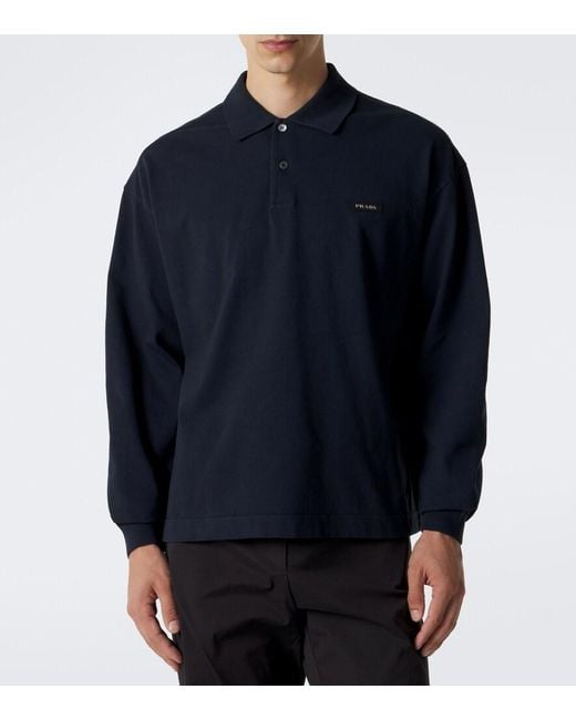 Polo De Algodon Prada de hombre de color Blue