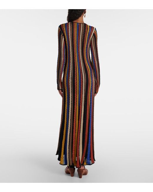 Ulla Johnson Multicolor Albie Striped Lame Maxi Dress