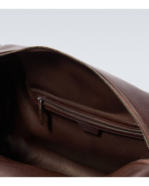 The Row Brown Gio Leather Duffel Bag for men