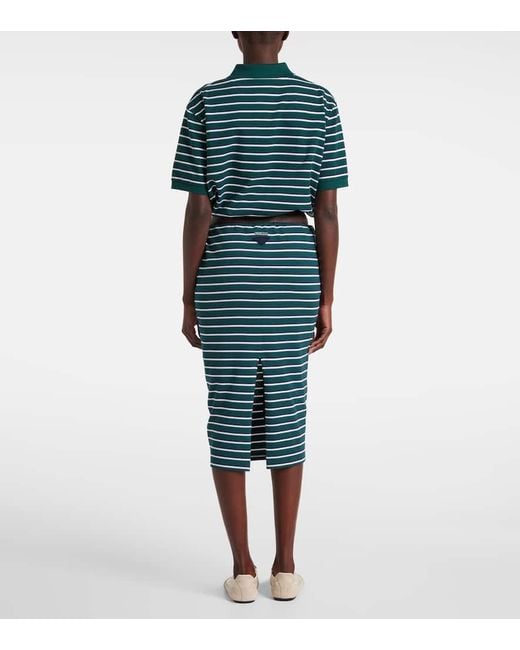 Prada Green Cropped-Polohemd Aus Baumwolle