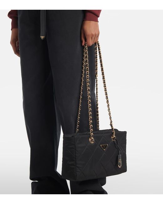 Prada Black Re-Edition 1995 Chaine Re-Nylon Medium Shoulder Bag