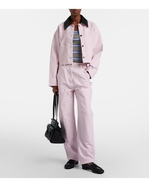 Prada Pink Cotton Canvas Cargo Pants