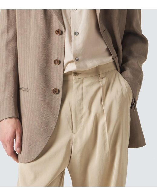 Giorgio Armani Natural Archivio Silk-Blend Straight Pants for men