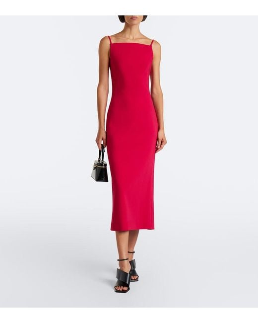 Givenchy Red Crepe Cady Midi Dress