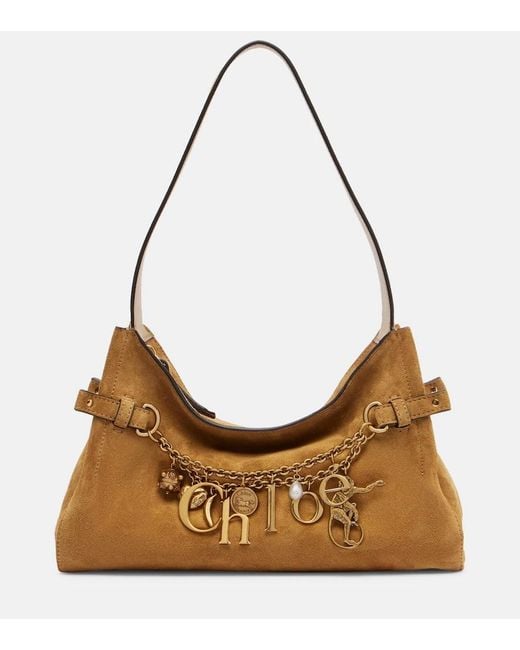 Chloé Brown Tote Bag Charms Aus Veloursleder