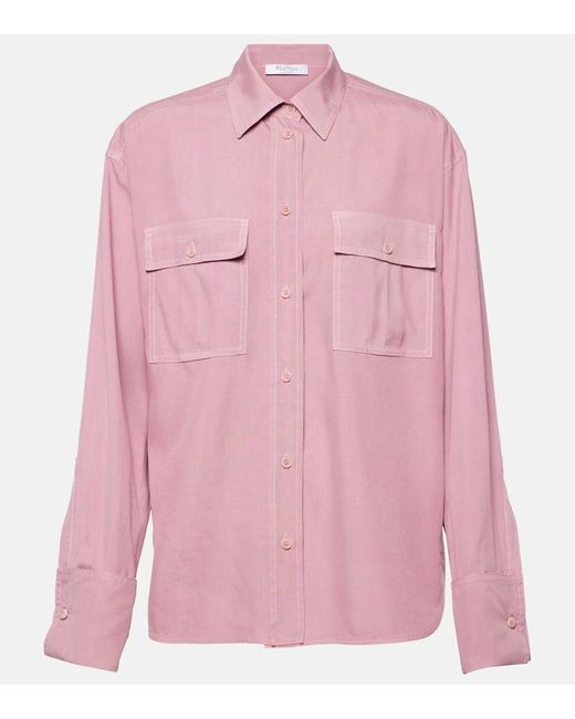 Camicia Affetto in seta di Max Mara in Pink