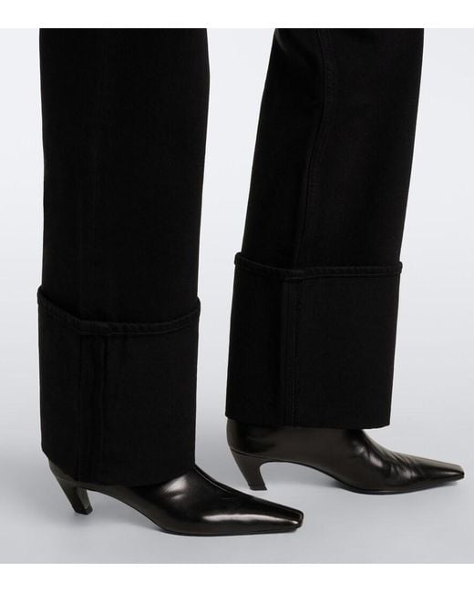 Agolde Black Big Cuff Wide-Leg Jeans
