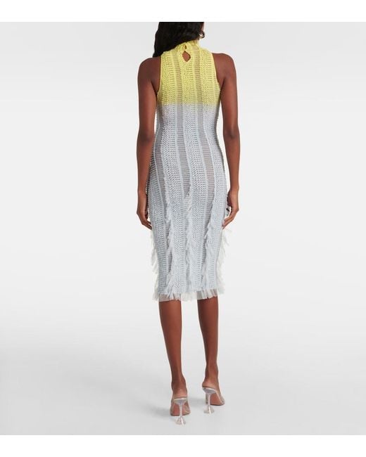 Robe Midi Angel En Maille Ombree Roberta Einer en coloris White