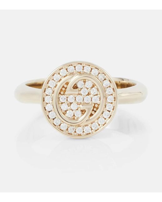 Gucci White Blondie Crystal-Embellished Ring