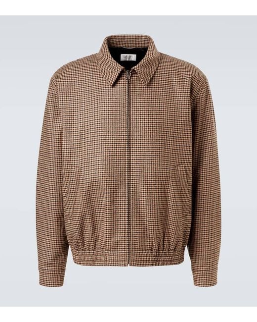 Saint Laurent Brown Houndstooth Blouson for men