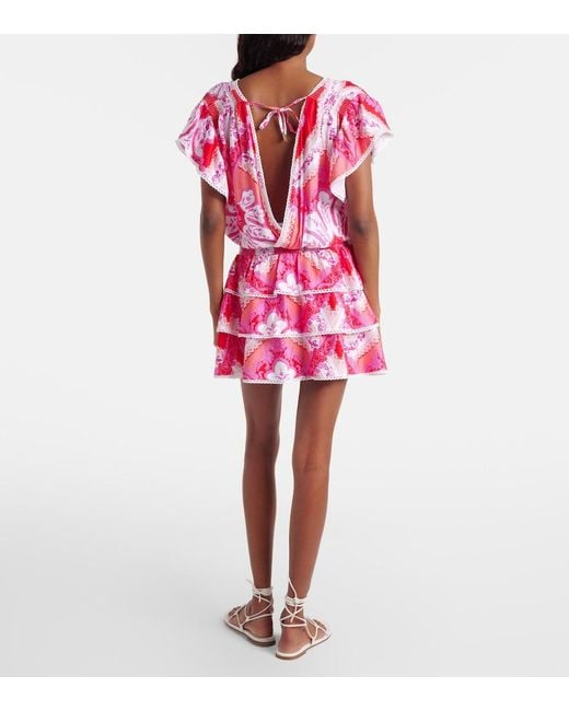Melissa Odabash Jess Printed Tiered Minidress