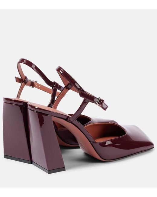AMINA MUADDI Red Charlotte 95 Patent Leather Pumps