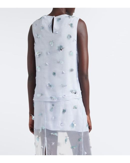 Jonathan Simkhai Blue Celia Embellished Top
