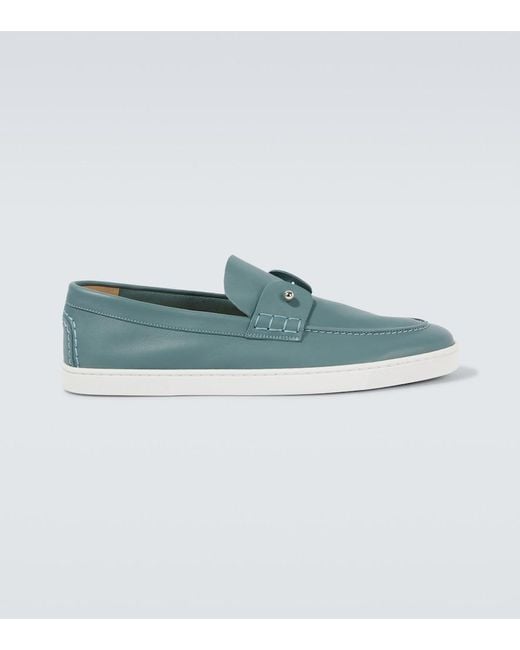 Christian Louboutin Blue Chambeliboat Leather Shoes for men