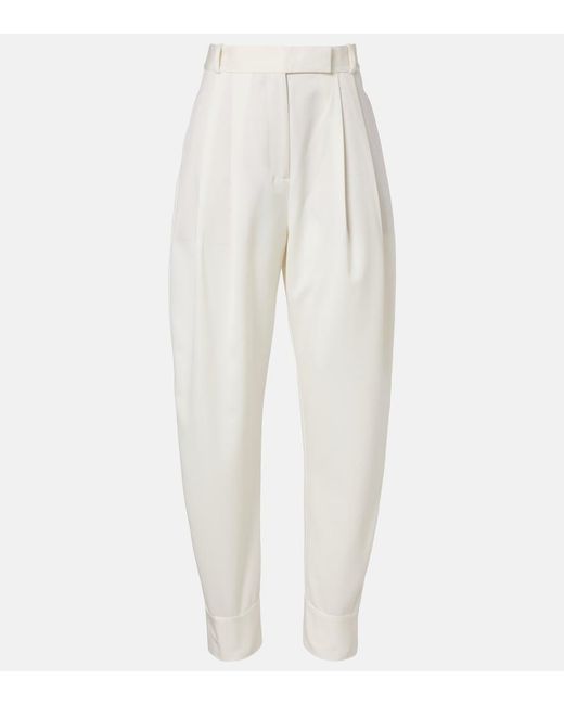 Rohe White Wool-Blend Barrel-Leg Pants